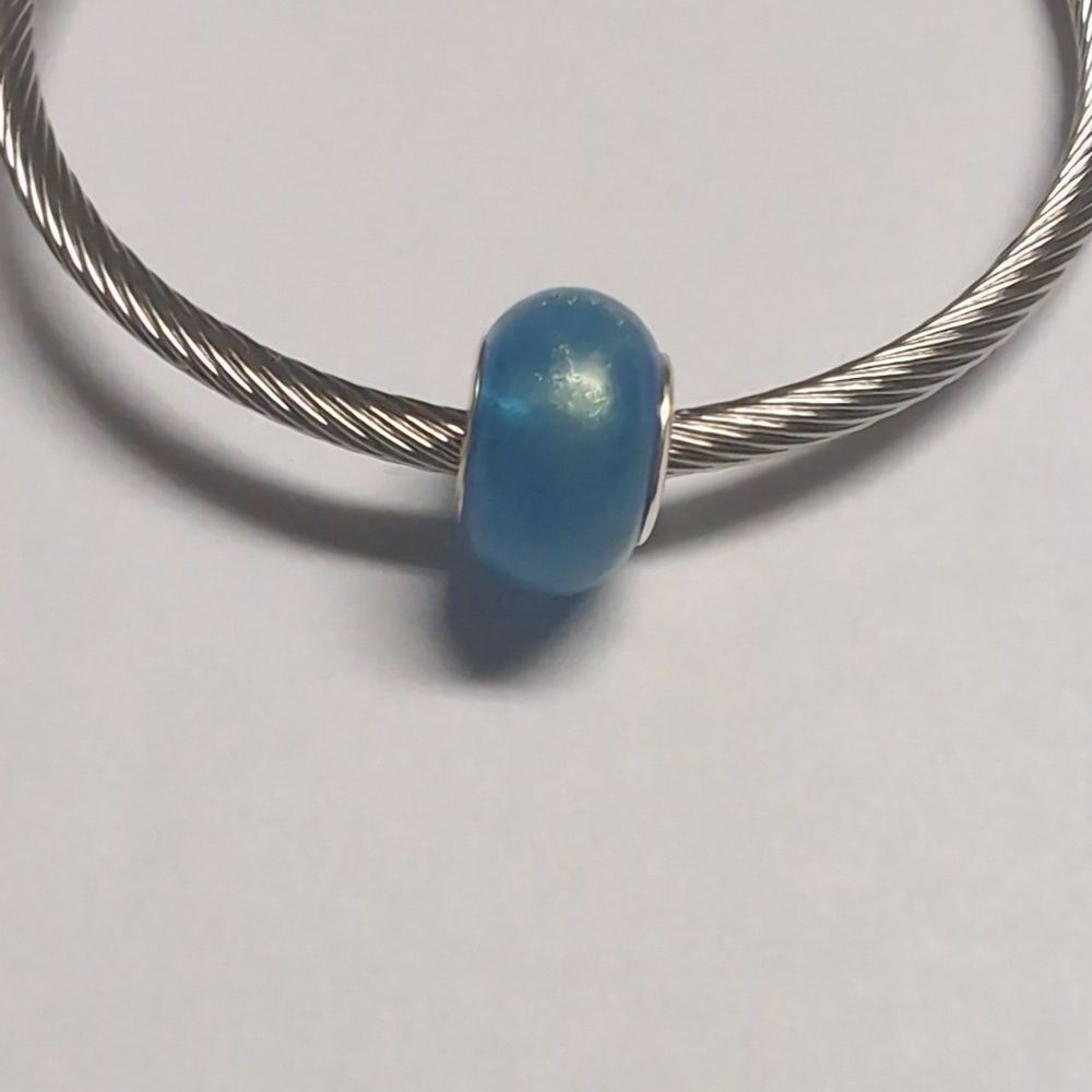 Blue Glittery Charm for‎ Pandora Style Bracelet